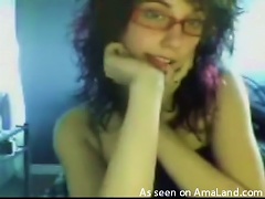 Teen Babe Wearing Glasses Loves Teasing Horny Fellas Via Webcam