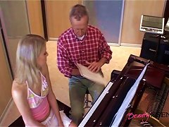 Old Piano Teacher Pounds His Dick Into Her Teen Pussy